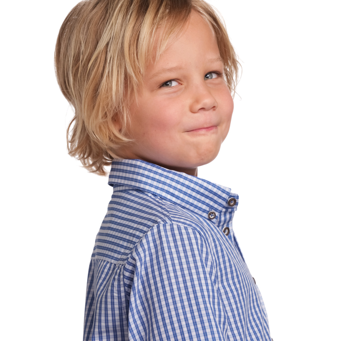 Topolino Jungen Hemd mit Karo-Muster hellblau / weiss