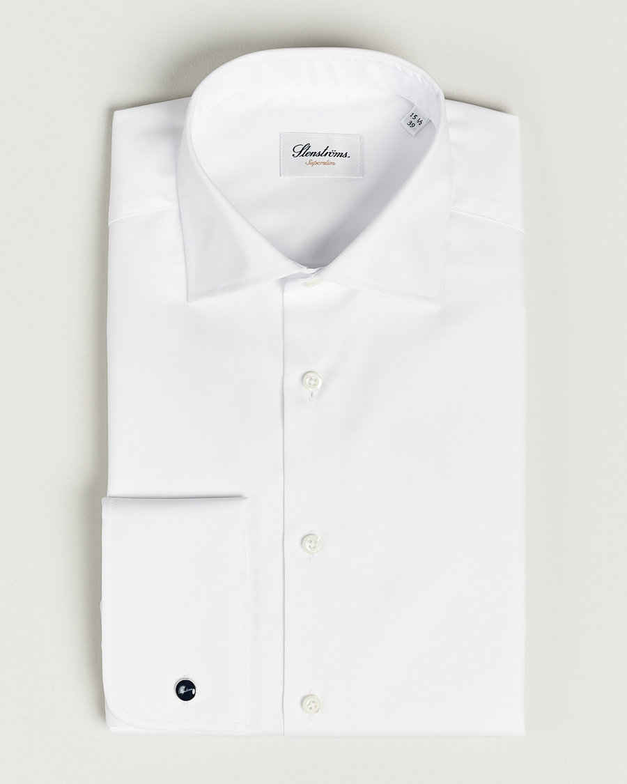 Stenströms Superslim Double Cuff Cotton Shirt White