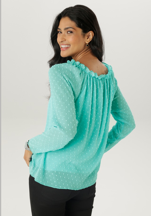 Aniston SELECTED Schlupfbluse , mit weiten Ausschnitt und elastischen Gummi
