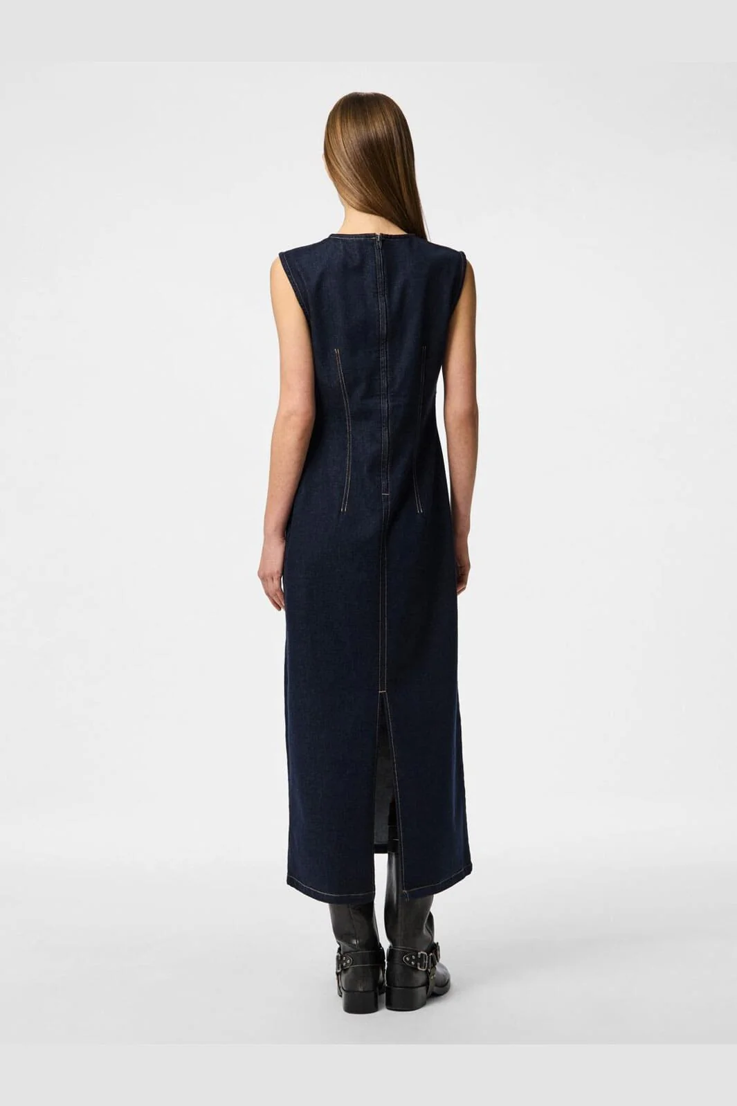 Pieces Pcfranna Sl Long Denim Dress Fsy