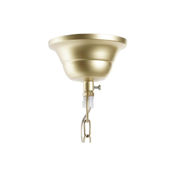 Suspension verre bleu doré laiton 50 w (28 x 28 x 31 cm)