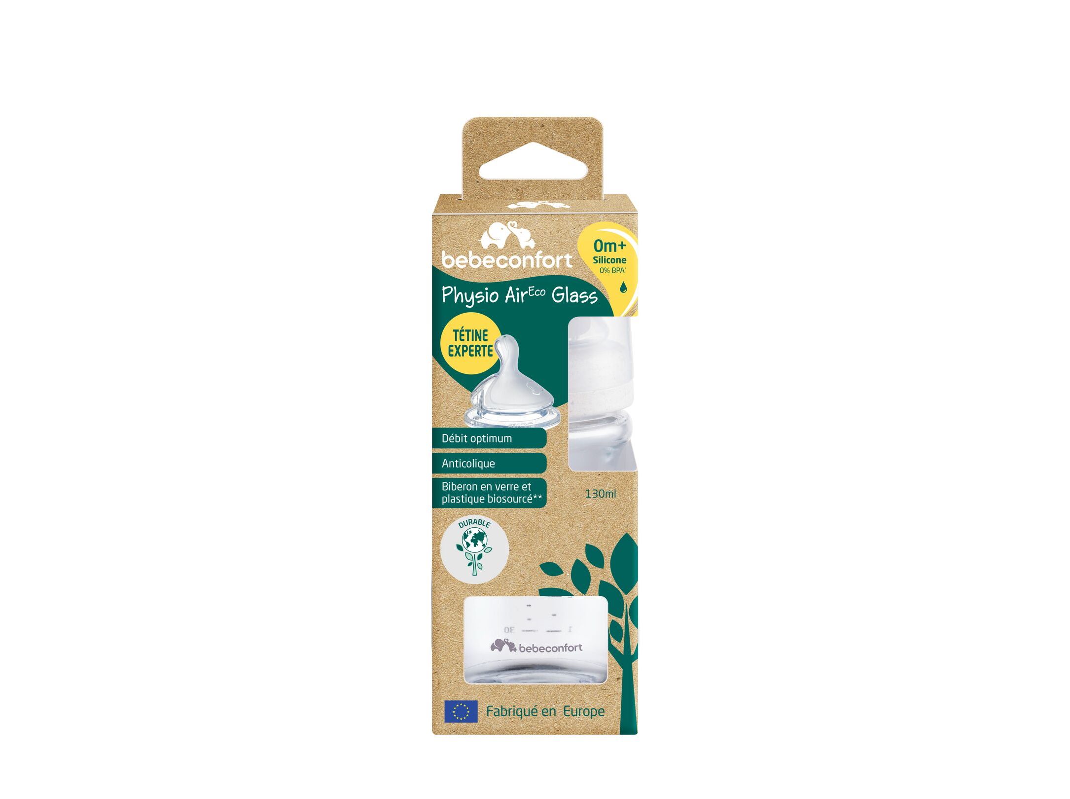BIBERÃO 130ML BÉBÉCONFORT EMOTION VIDRO