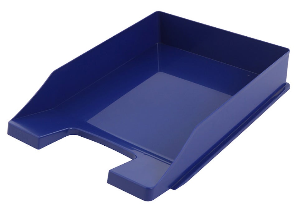 PROREGAL Stapelbare Brievenbak Van Kunststof HxBxD 6,5 x 25,5 x 34,8 cm Tot DIN A4 formaat 10 stuks Blauw
