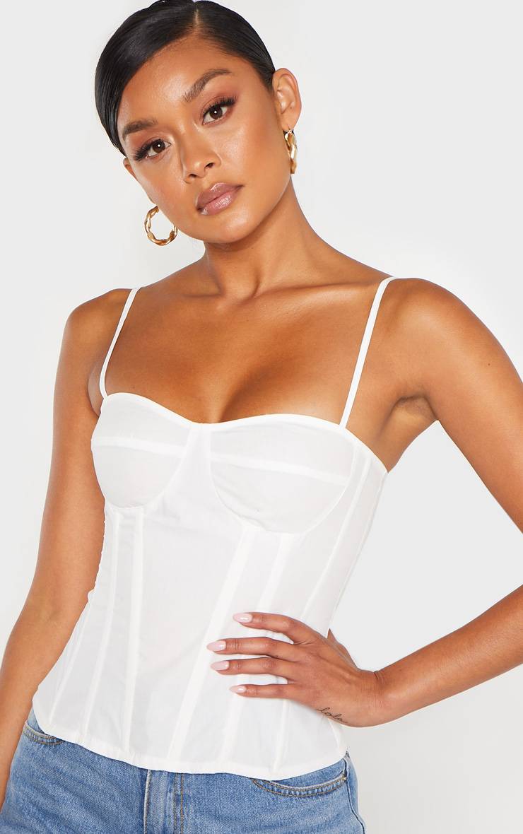 Blanc Top Corset Structuré