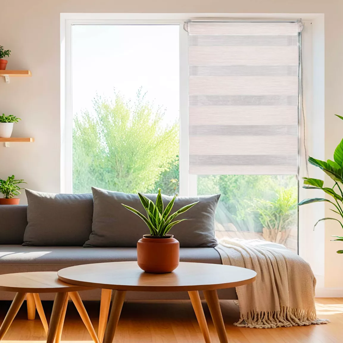 Store enrouleur Jour / Nuit (60 x 180 cm) Beige chiné