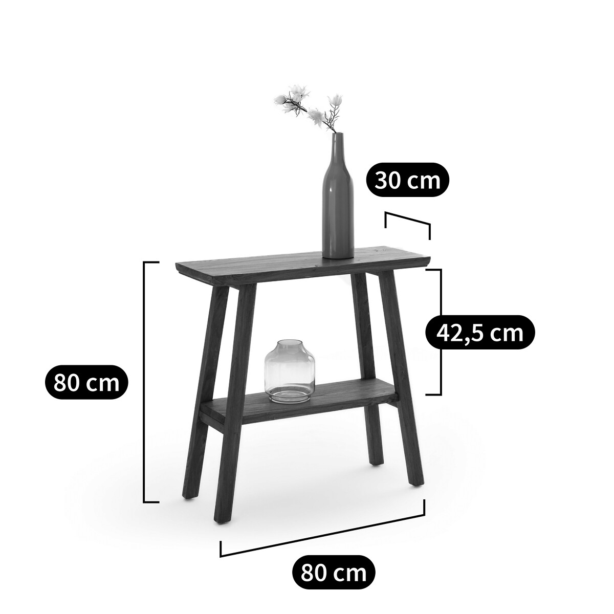LA REDOUTE INTERIEURS<br>Mesa de parede com tampo duplo em madeira maciça de olmo Asayo