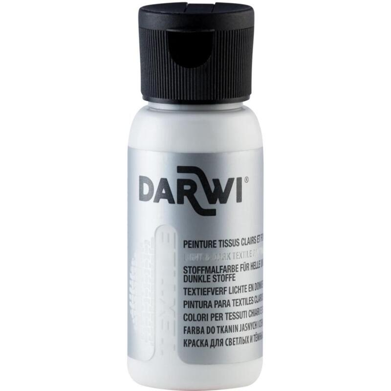 DARWI Flacon de 50 ml de Peinture Textile Opaque - Blanc