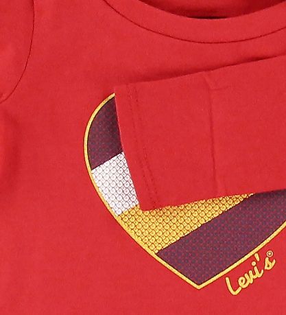 Levis Bluse - Super Rød m. Hjerte