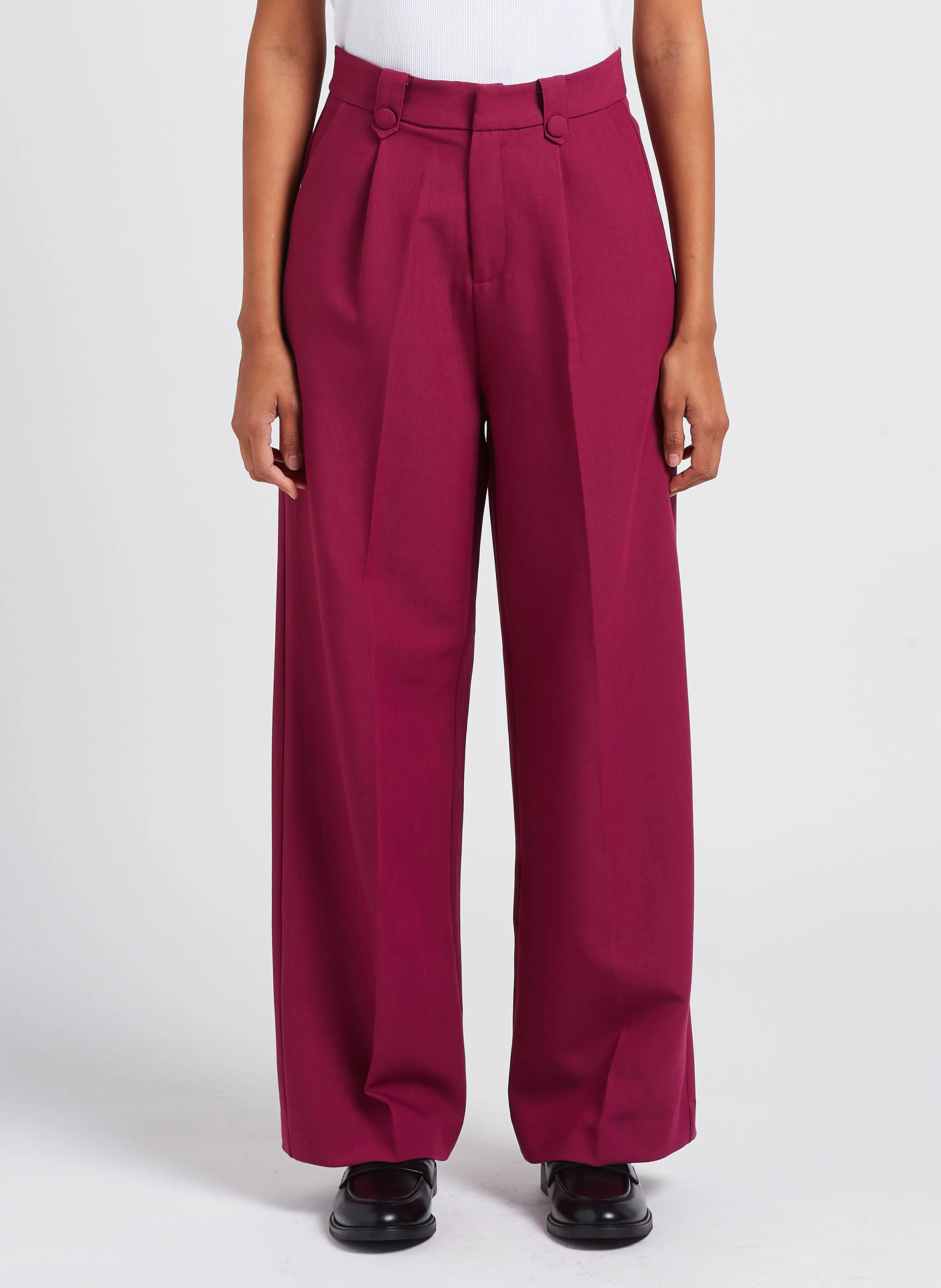 LATIN - Pantalon large à plis| Rose