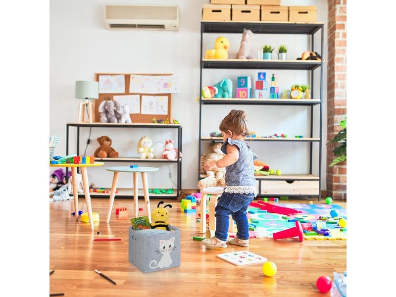 relaxdays Spielzeugkorb Panda Idealer Aufbewahrungskorb für das Kinderzimmer
