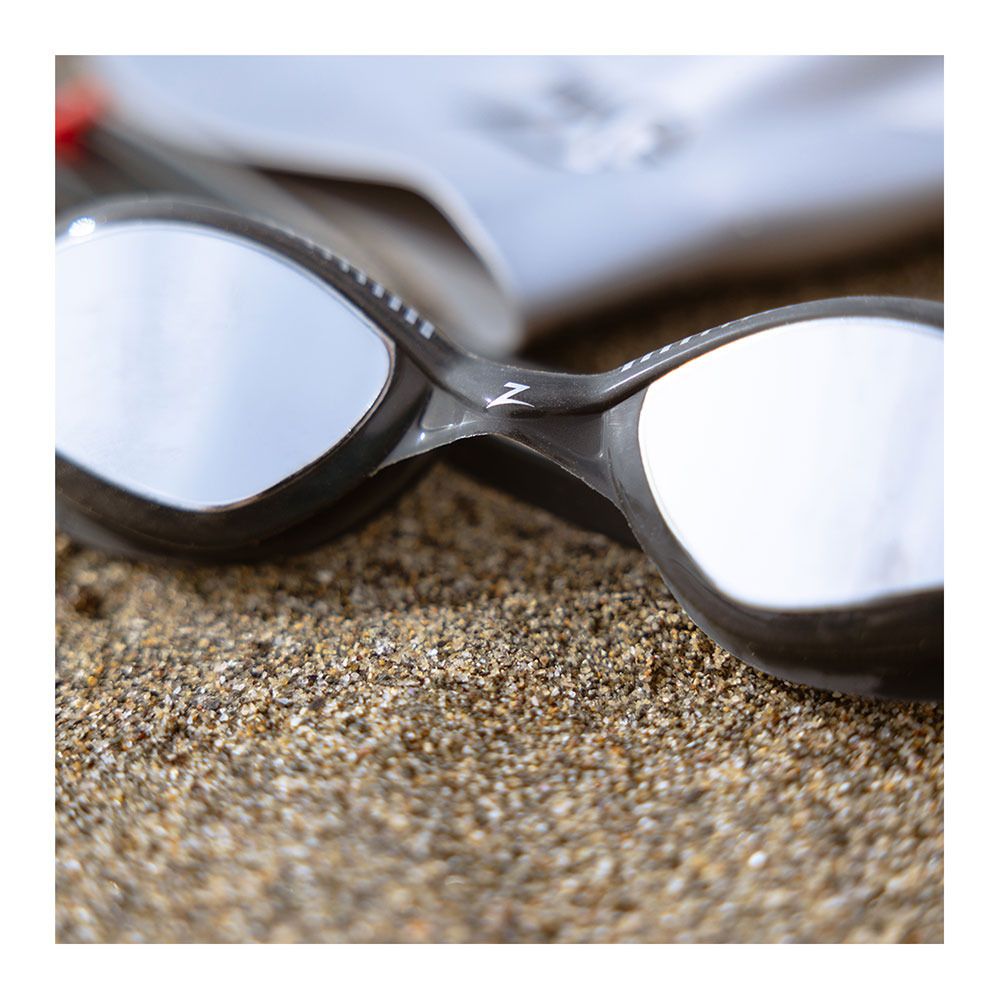 Zoggs TIGER MIRROR - Lunettes de natation grey red/mirrored smoke
