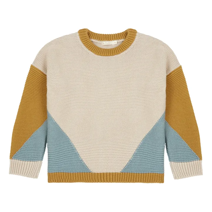 Yuki Pull Chunky Coton Bio Color Block | Beige