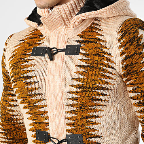 Gilet Zippé Capuche 3003 Beige Camel
