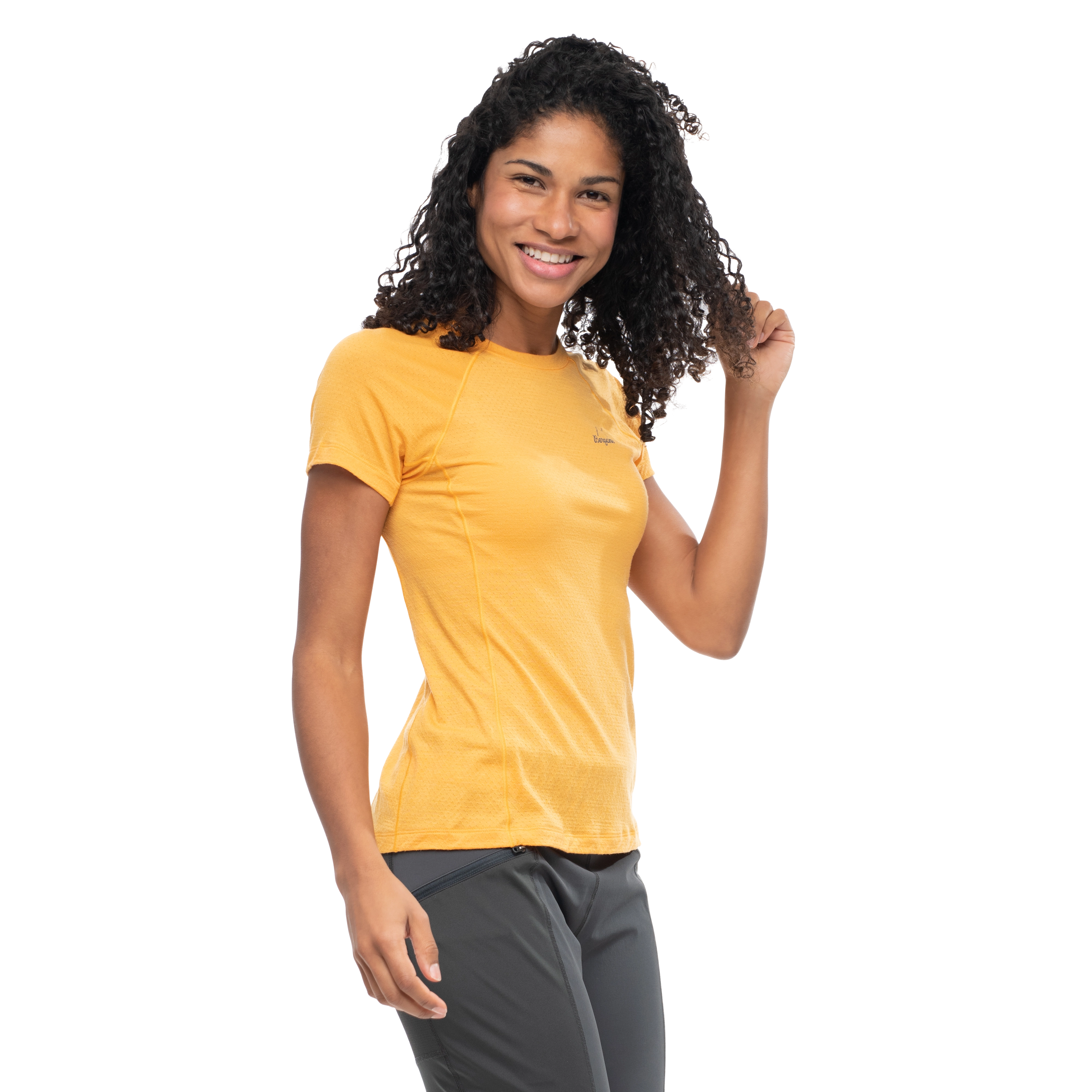 Y LightLine Merino Tee Women Mango Yellow