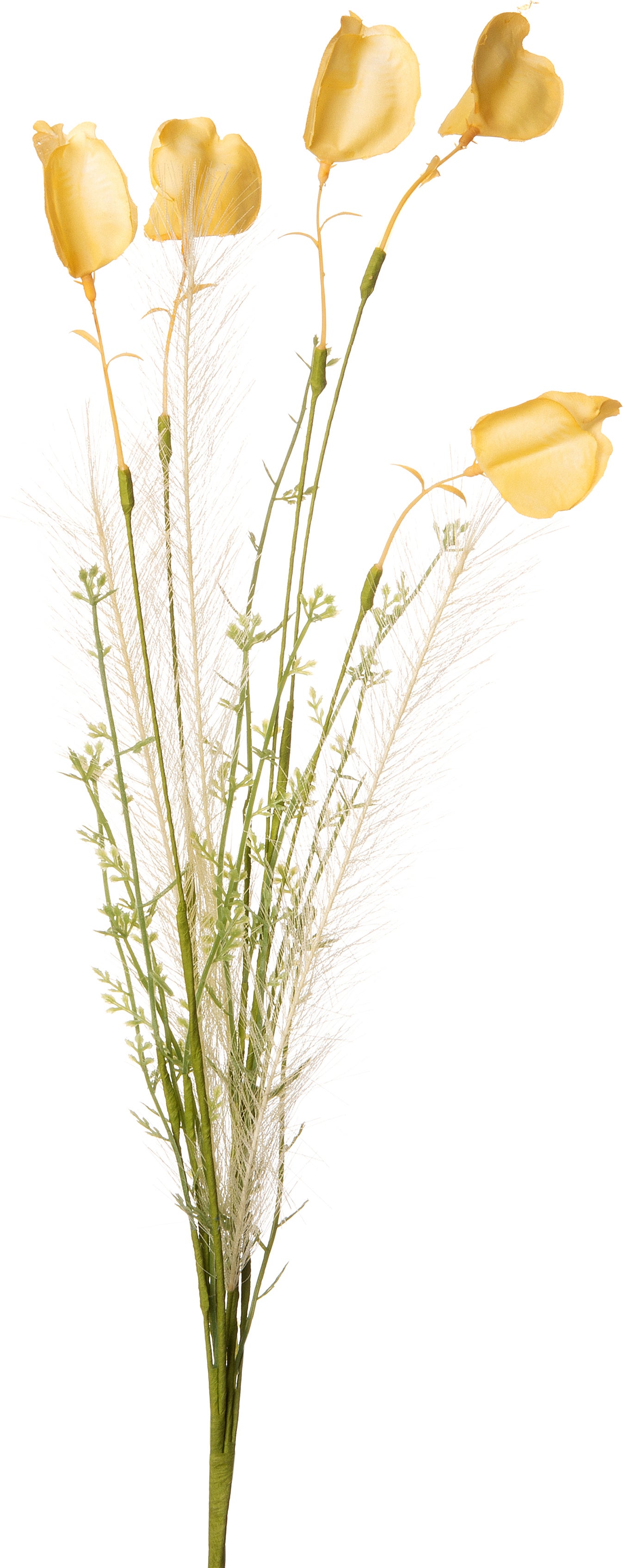 Intratuin kunstbloem Klaproos veldboeket geel 58 cm
