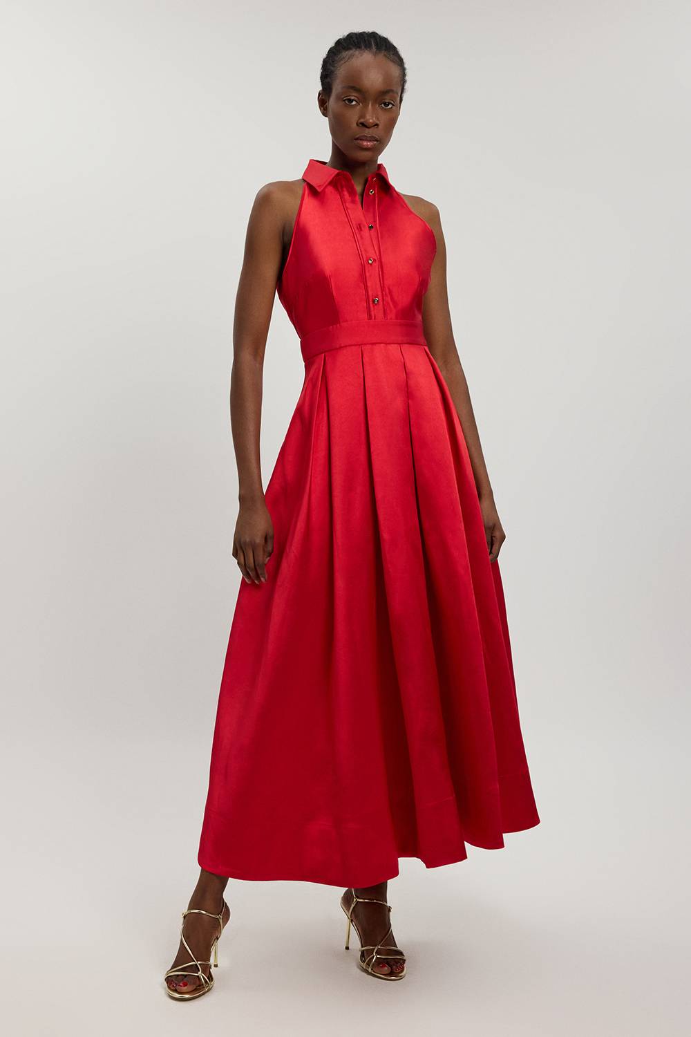 KarenMillen Robe Longue À Col En Sergé