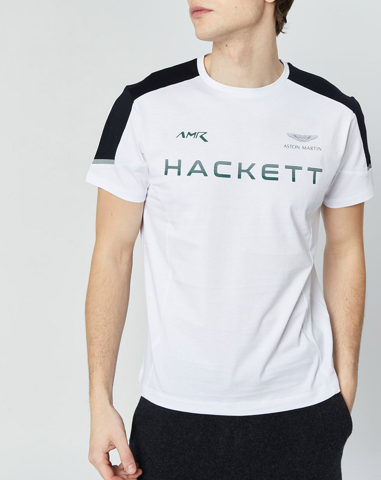 Hackett London T-Shirt Raglan Aston Martin Racing blanc