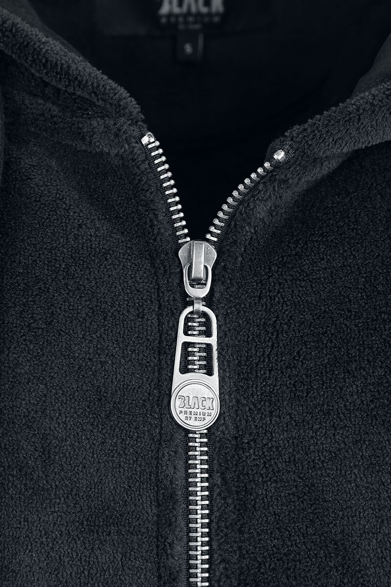 Fluffy Hoody Jacket | Black Premium by EMP Sweat-shirt zippé à capuche