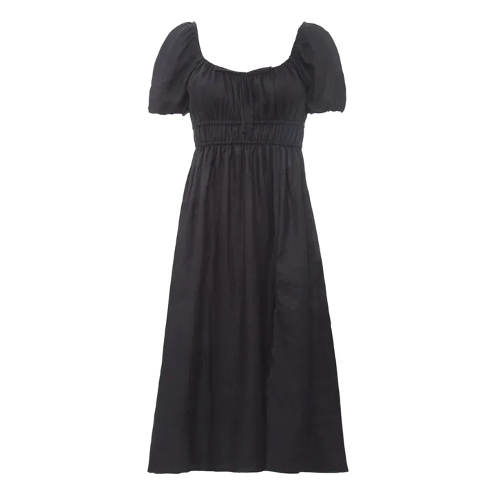Faithfull the Brand Robe Midi Terina Lin Oeko-Tex | Noir