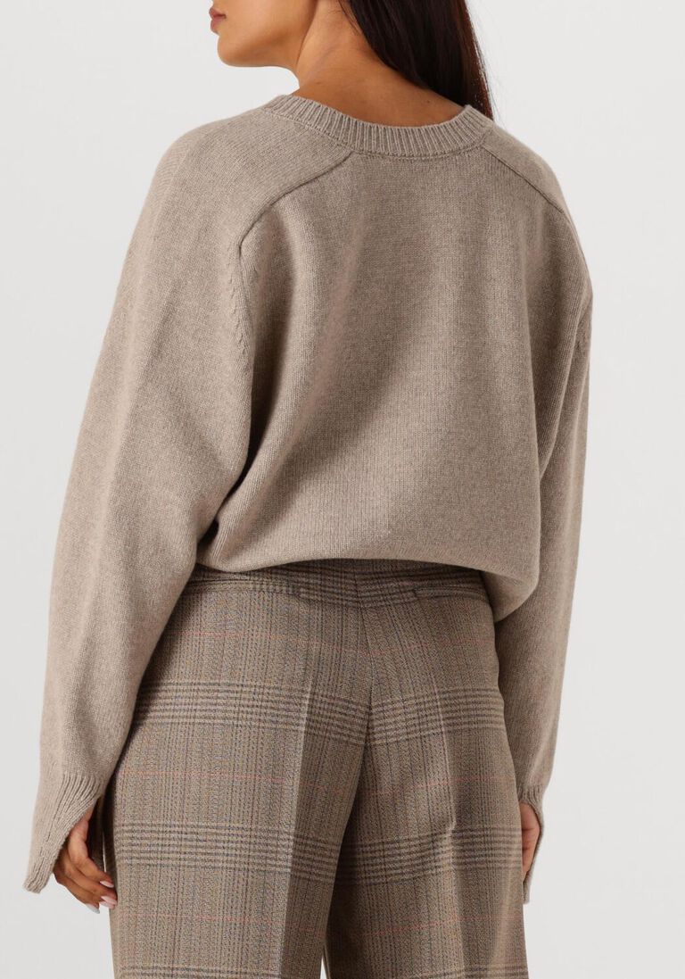 taupe rohe trui cape v neck wrap jumper
