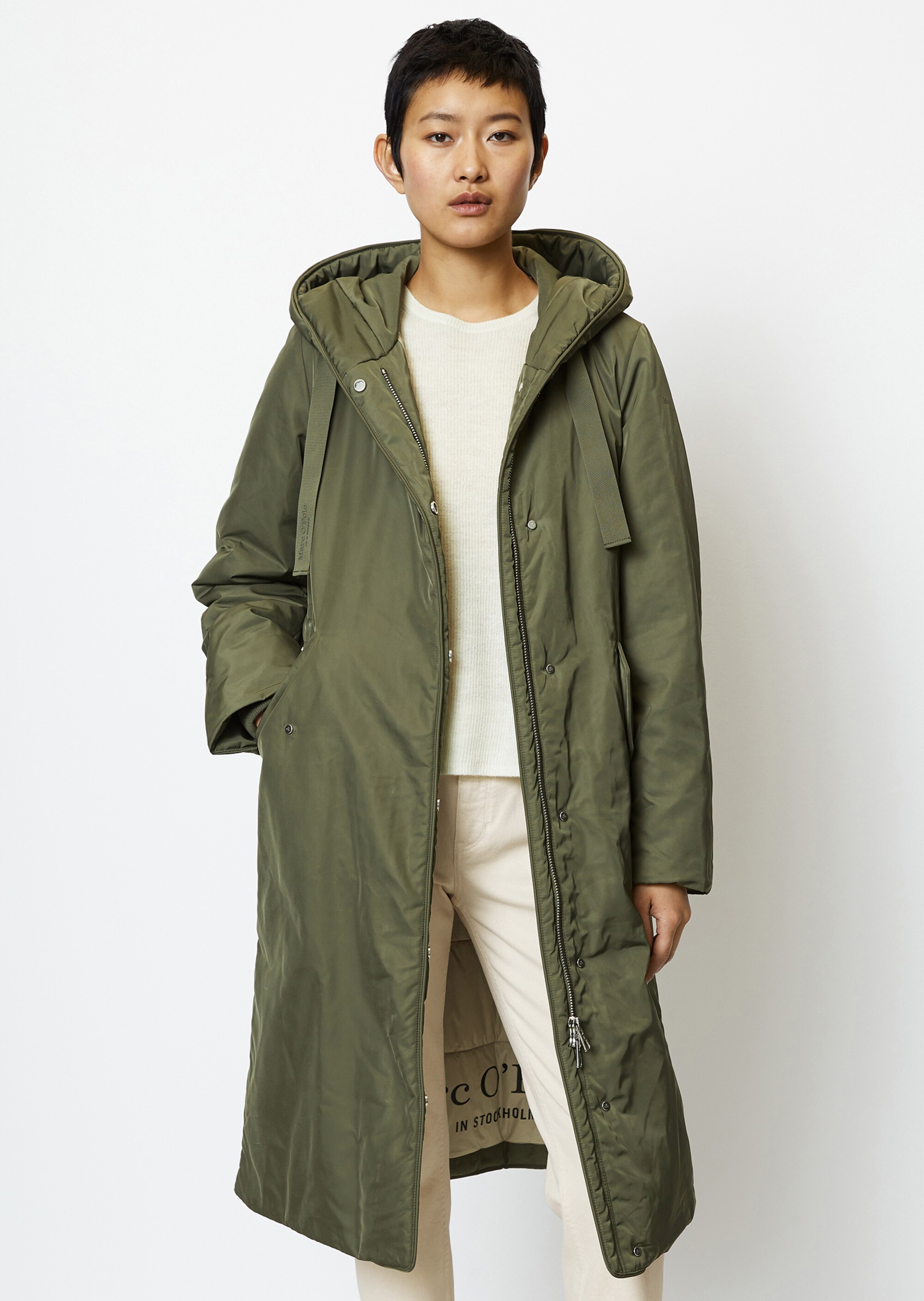 Wattierter Parka regularaus recyeltem Polyester-Twill WR