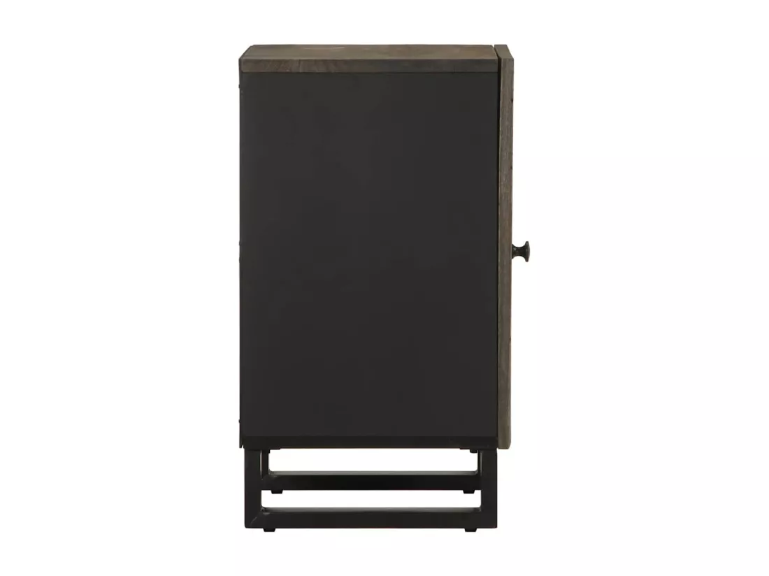 Armoire de salle de bain noir 38x33x58 cm bois massif manguier