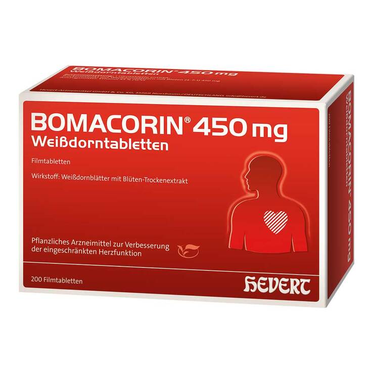BOMACORIN 450 mg Weißdorntabletten, 200 St