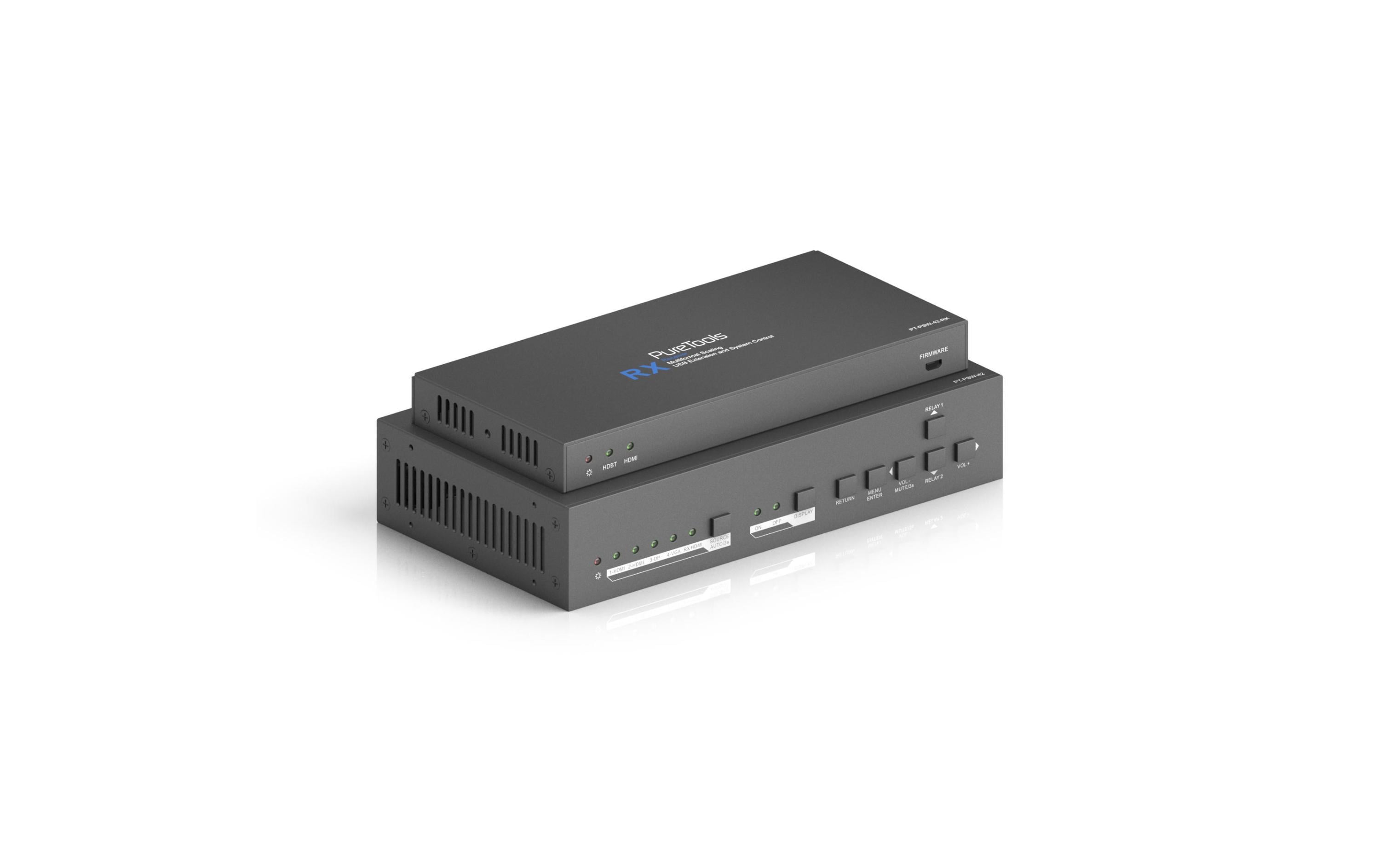 Presentation Switcher PT-PSW-42 Multiformat HDBaseT<br>4x2 4K Multiformat HDBaseT Conference Switcher mit Scaler Set