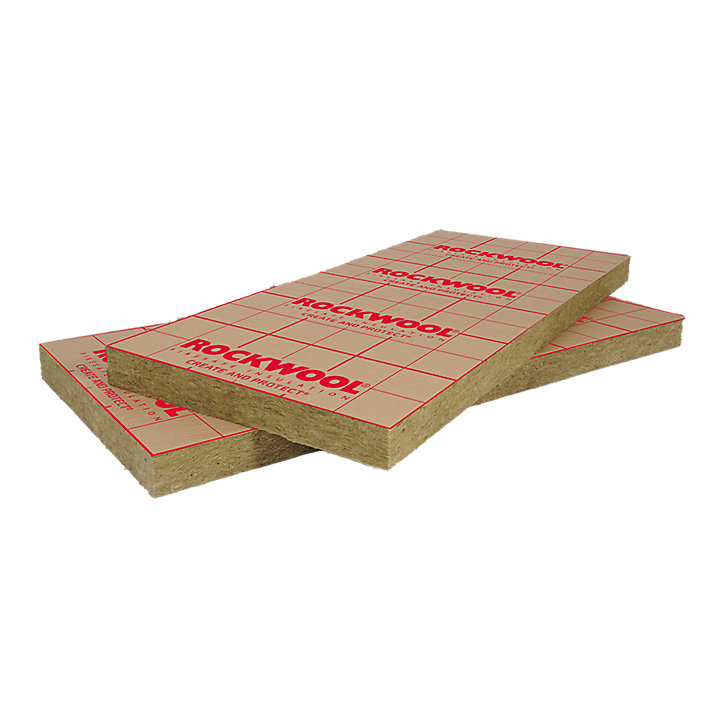 Panneau laine de roche Rockwool Rockmur kraft - 0,6 x 1,35 m ép.100 mm (lot de 8 panneaux)