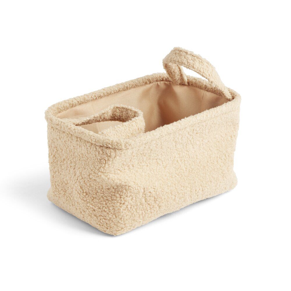 Panière laine bouclée beige 28x18xH15cm