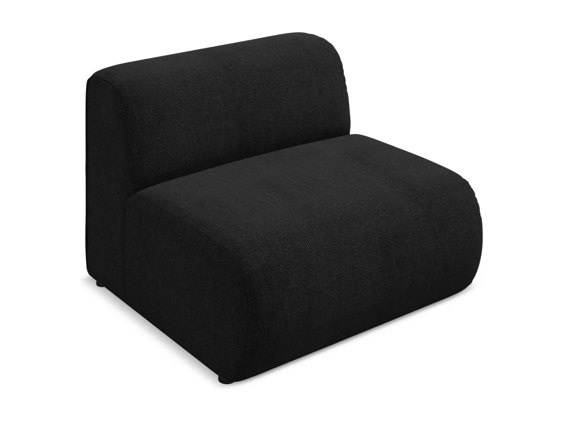 Fauteuil pour canapé modulable en tissu chenille - noir - EKAHI