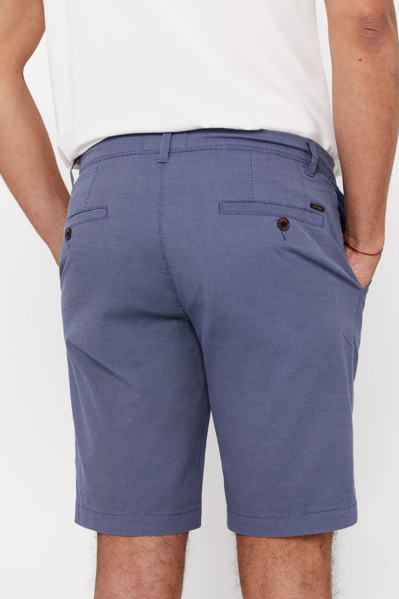 Bermuda chino estampada - Azul marinho