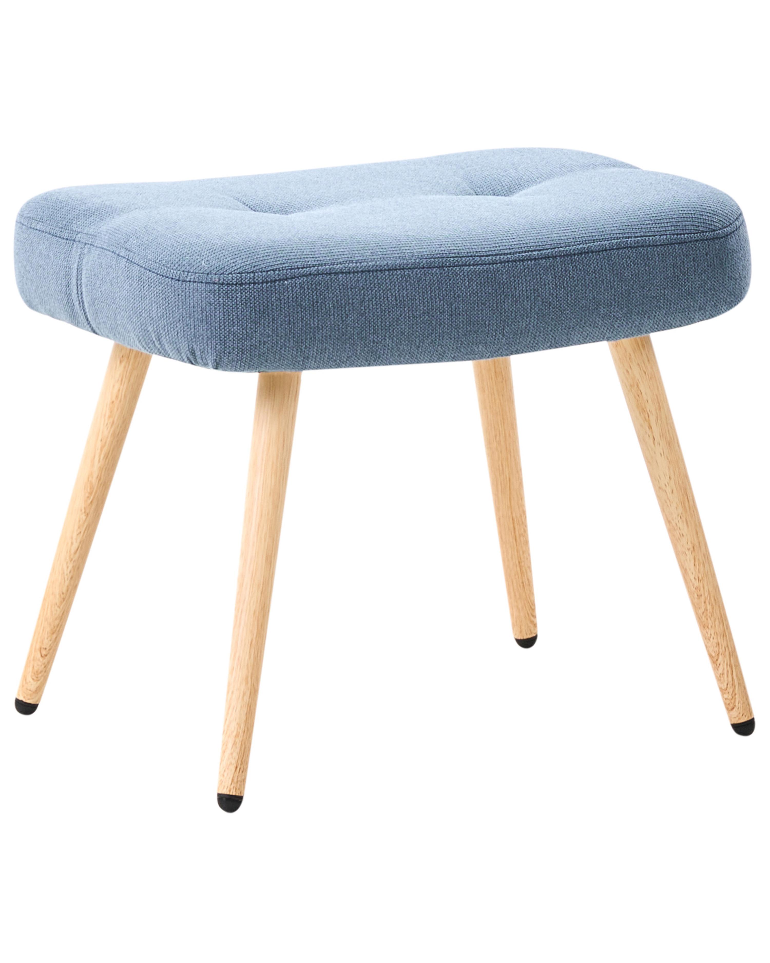 Oorfauteuil VEJLE met voetenbank Stof Donkerblauw