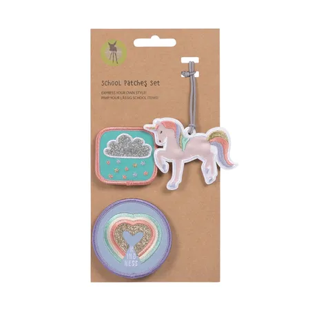 Lässig Anhänger & Patches - Schul Set Unique, Unicorn glitter