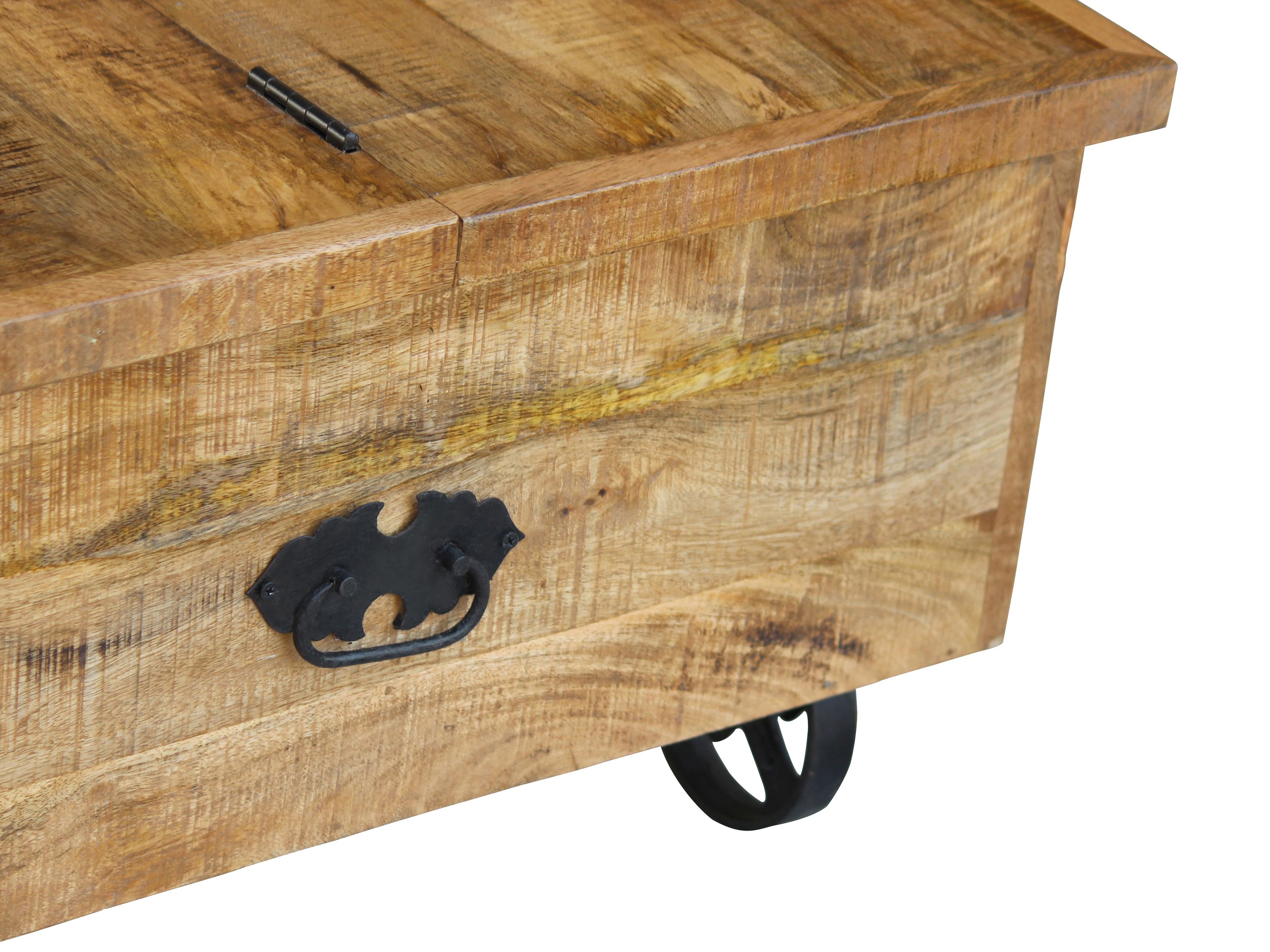 Beistelltisch Holz Vintage PITT mit Rollen