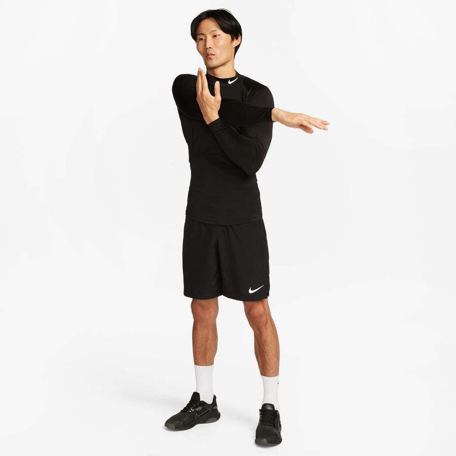 Nike Pro Top Dri-FIT Mock - Noir/Blanc Manches Longues