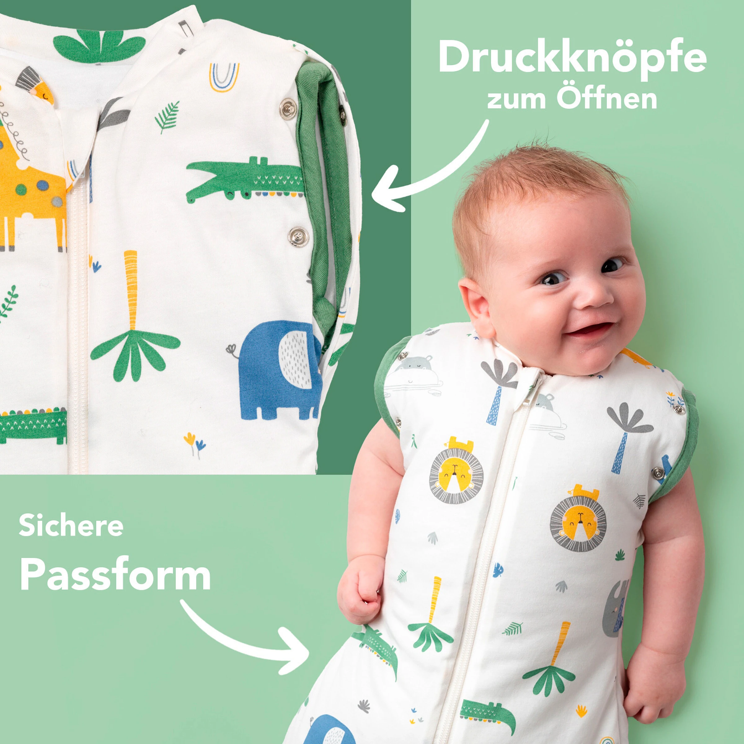 schlummersack Schlafsack ohne Füßen 2.5 TOG Dschungel