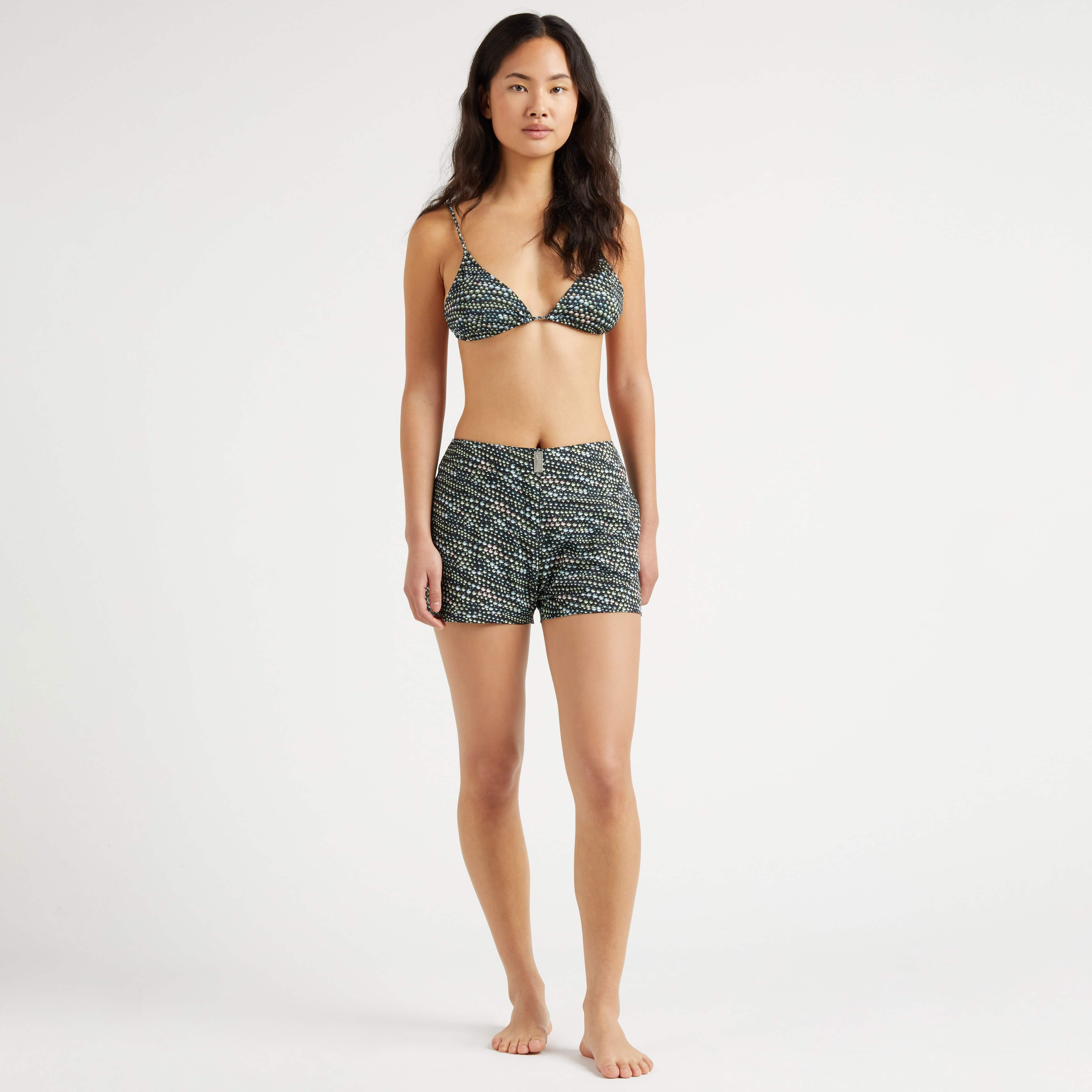 Short de Bain Stretch Ceinture Plate Femme Pearl