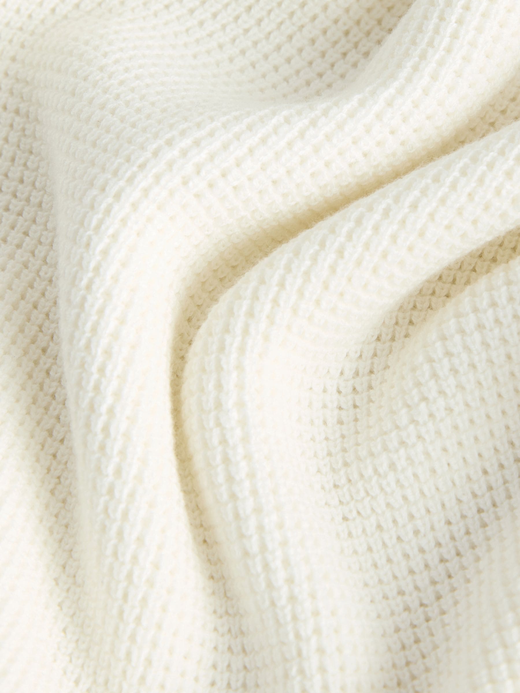 Ecru-crème - Poloshirt met textuur en lange mouwen (3-16jr)