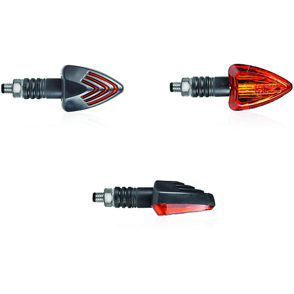 Chaft - Clignotants à Ampoules Gunner Noir / Orange