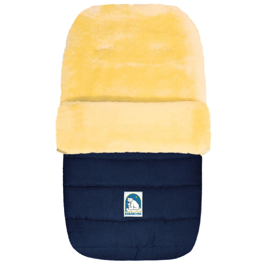 HEITMANN Lammfellfußsack Eisbärchen marine