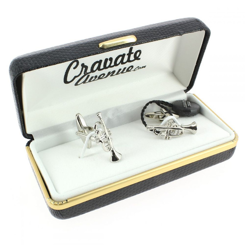 Boutons de manchette, trompette 3D