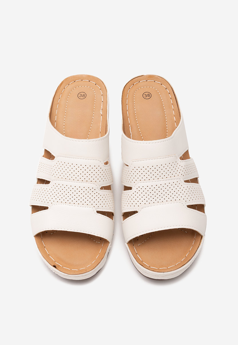 Mules compensées femme blancs Deneen