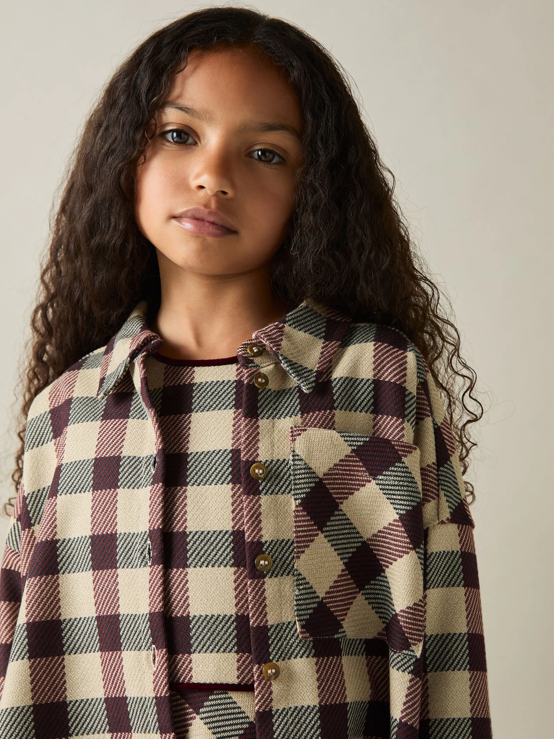 Reiss Elif oversized geweven ruitjesoverhemd