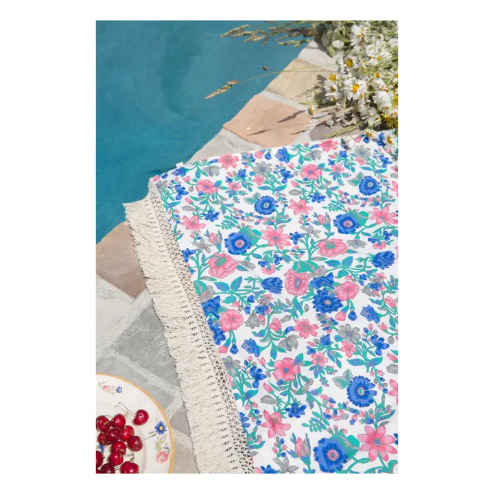 Louise Misha Serviette de plage Lana en coton bio | Bleu azur