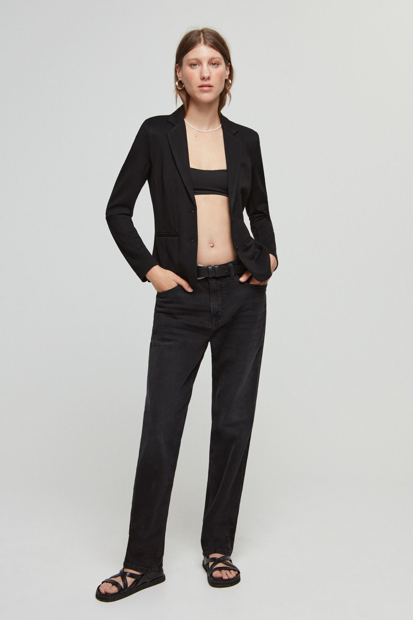 Blazer slim com bolsos