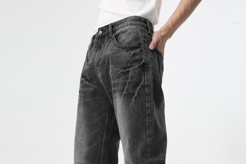 FAERIS - Mid Rise Washed Flared Jeans