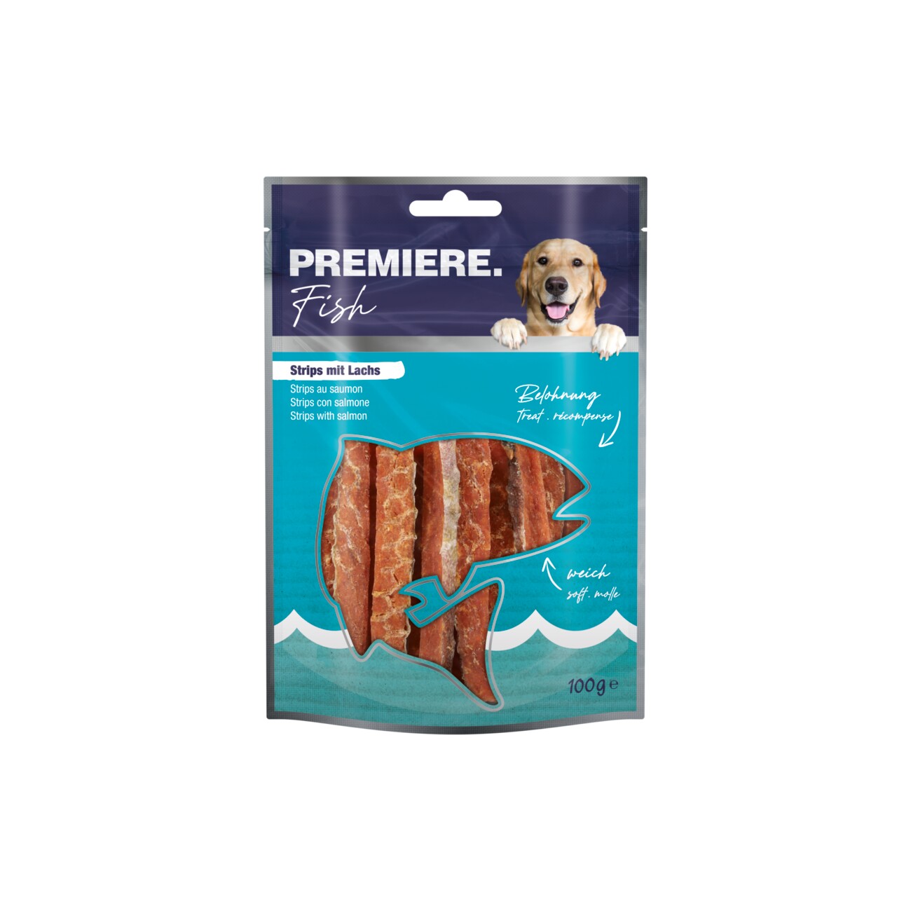 PREMIERE Fish Strips mit Lachs 100g