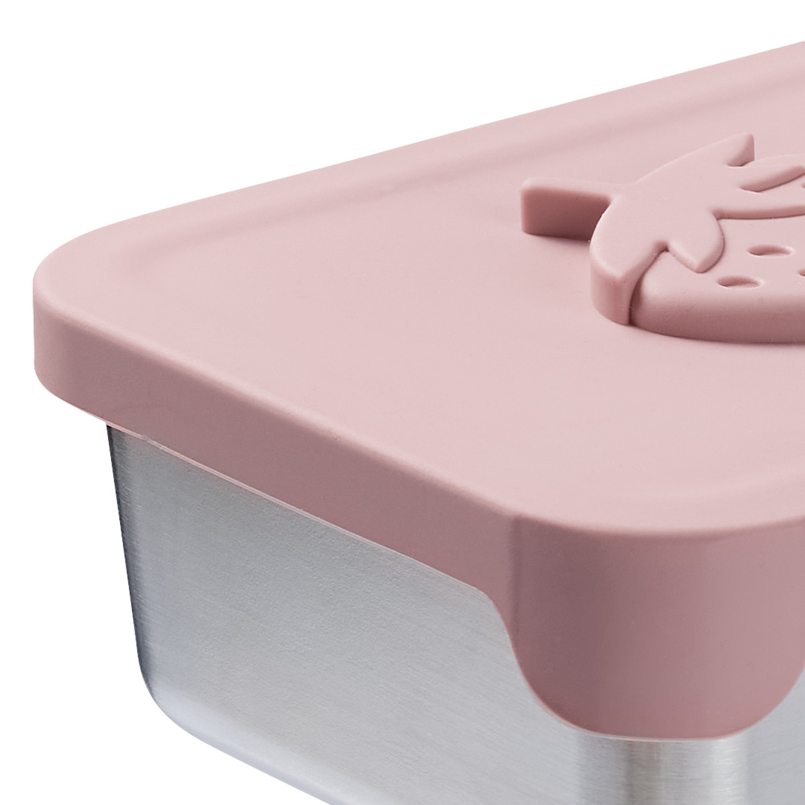 Topolino Pure Collection Kleine Brotdose aus Edelstahl rosa / silber
