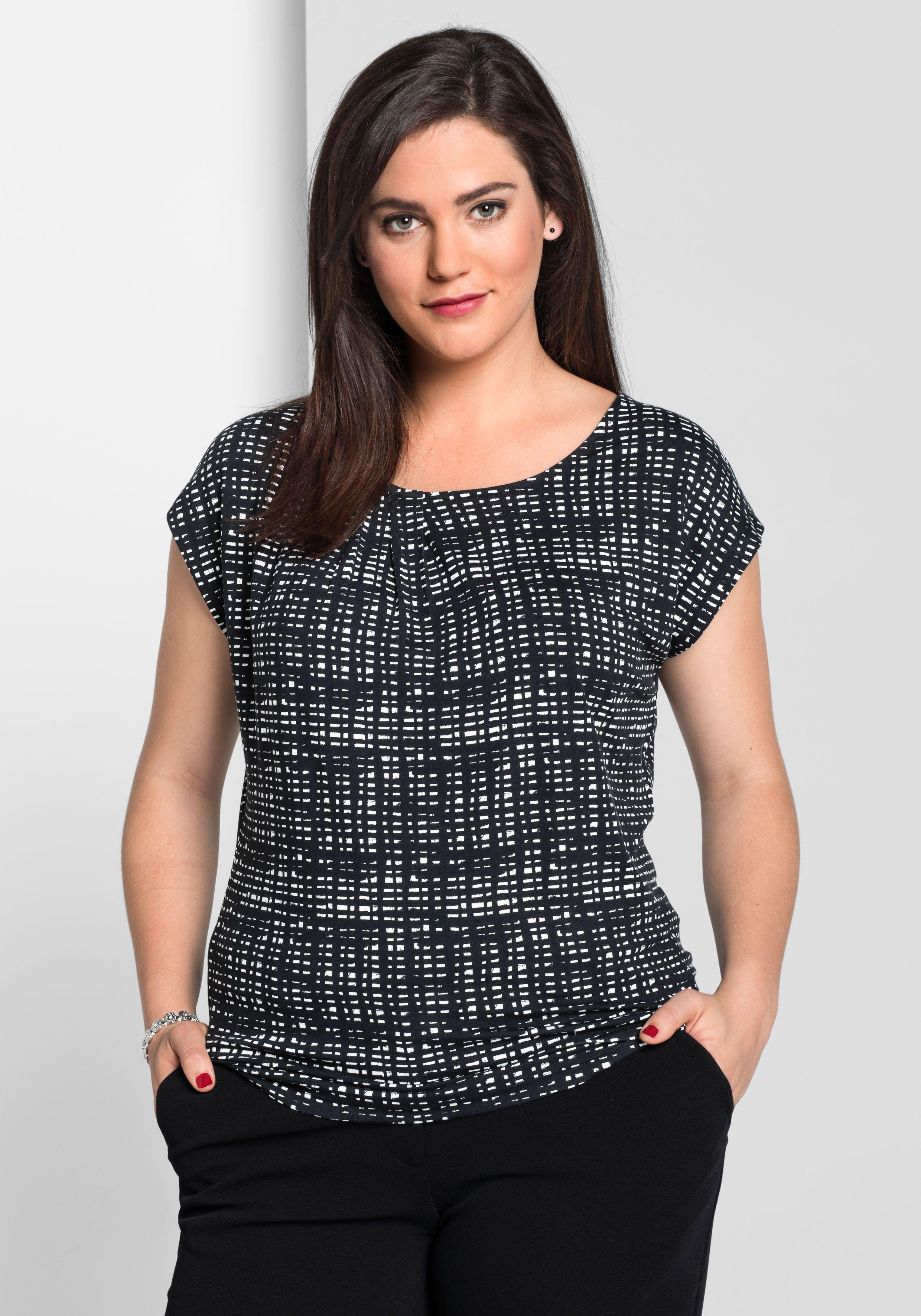 Shirt mit Alloverdruck und überschnittenem Arm